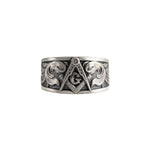 Masonic Relief Motif Band Ring  Ring  Charmora Jewelry