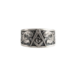 Masonic Relief Motif Band Ring  Ring  Charmora Jewelry