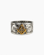 Masonic Relief Motif Band Ring  Ring Charmora Jewelry