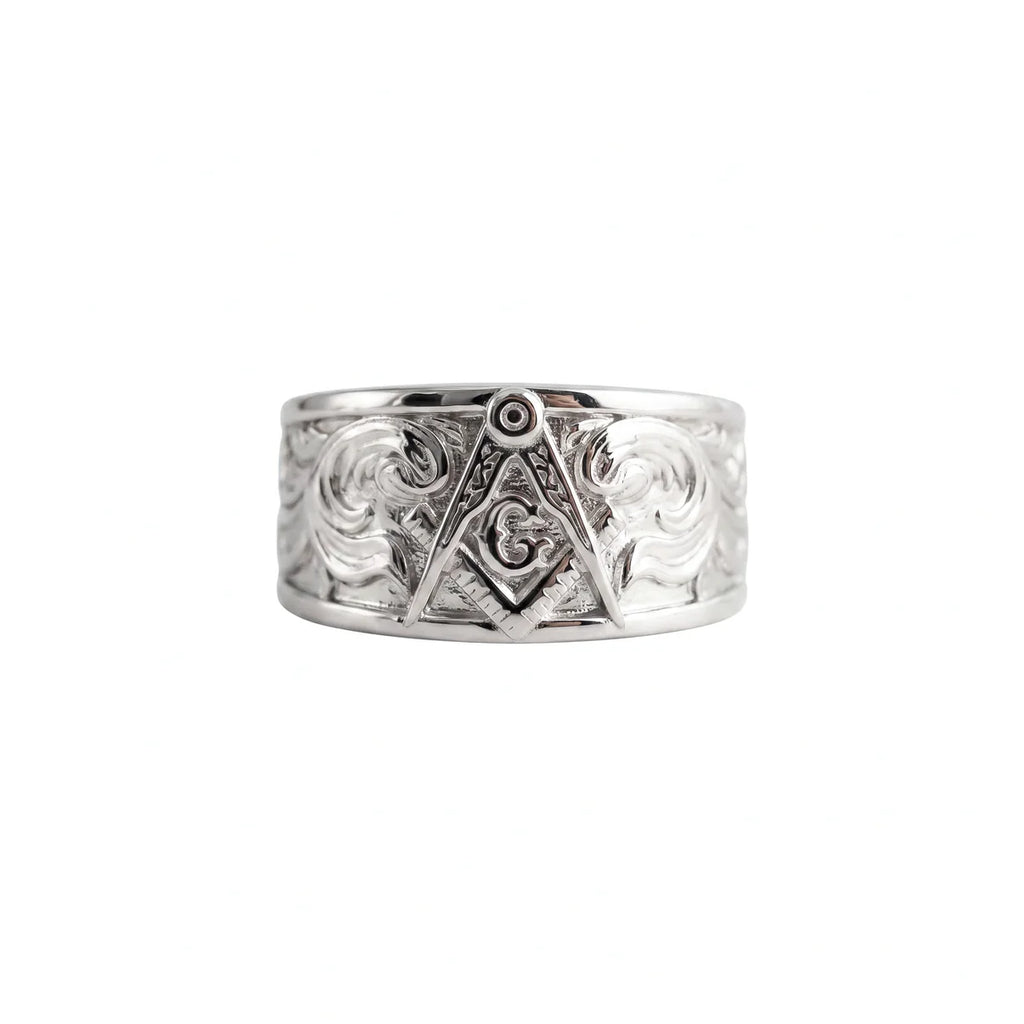 Bague maçonnique en argent sterling : Bijoux cadeau symbole franc-maçon