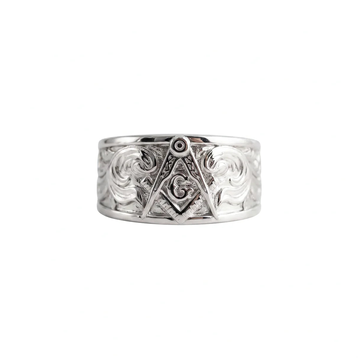 Sterling Silver Masonic Ring: Freemason Symbol Jewelry Gift