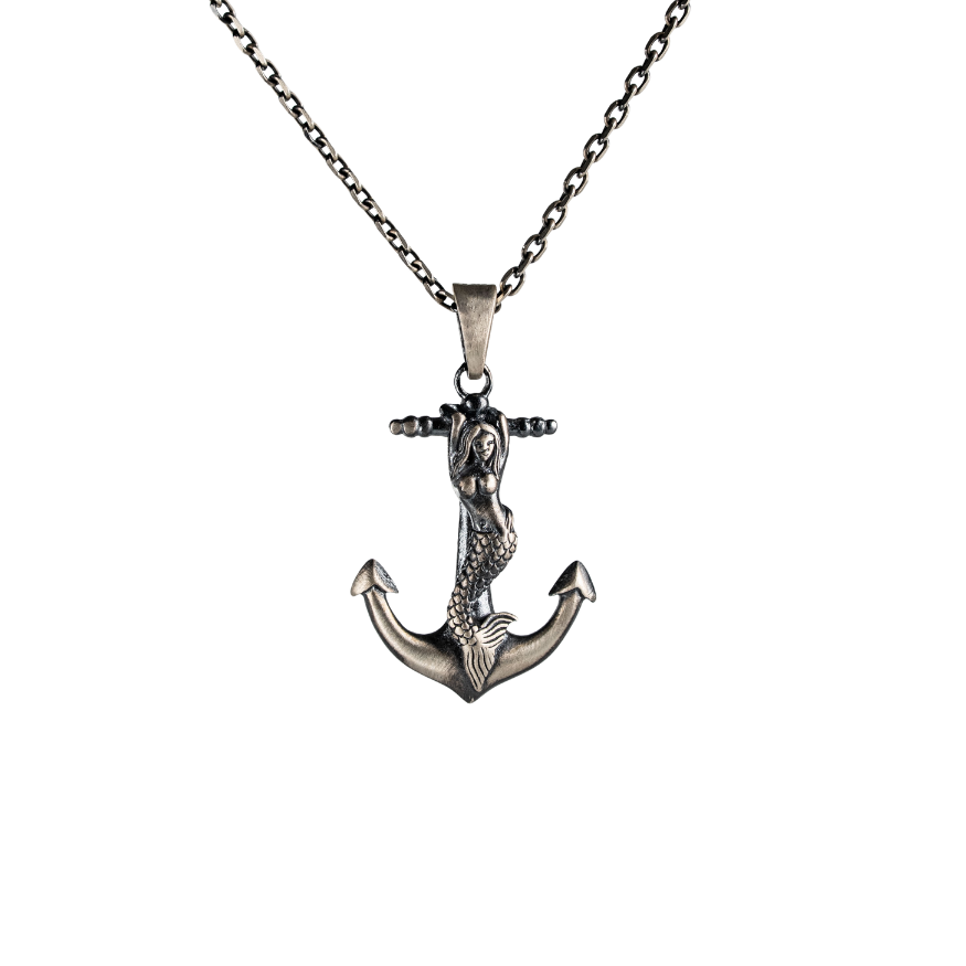 Mermaid Anchor Pendant Necklace  Necklace  Charmora Jewelry
