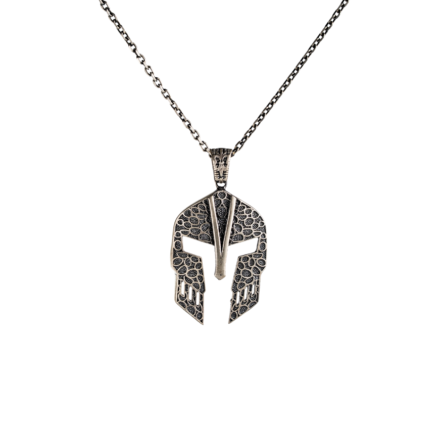 Filigree Spartan Helmet Openwork Necklace  Necklace  Charmora Jewelry