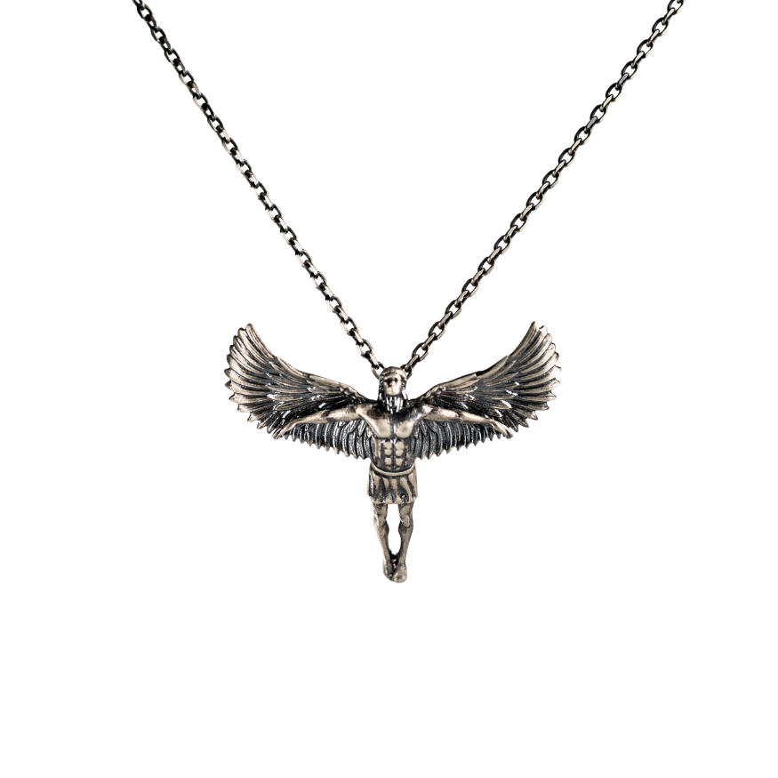 Sculptural Archangel Michael Winged Necklace  Necklace  Charmora Jewelry