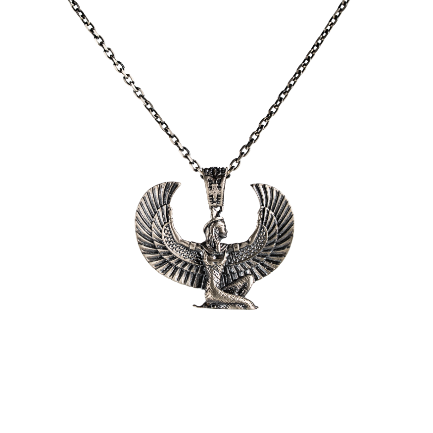 Ancient Egyptian Winged Isis Goddess Necklace  Necklace  Charmora Jewelry