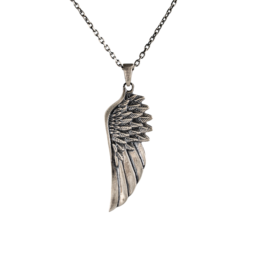 Guardian Angel Wing Feather Pendant Necklace  Necklace  Charmora Jewelry