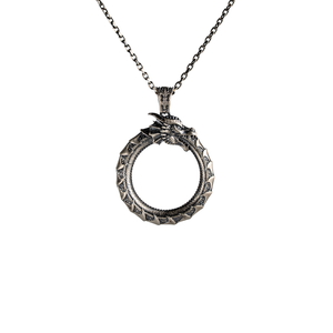 Ouroboros Dragon Eternal Cycle Necklace  Necklace  Charmora Jewelry