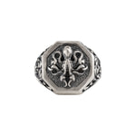 Detailed Octopus Tentacle Signet Ring  Ring  Charmora Jewelry