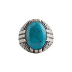 Ottoman Relief Motif Turquoise Ring  Ring  Charmora Jewelry
