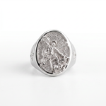 St Michael Archangel Relief Motif Signet Ring  Ring  Charmora Jewelry
