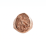 St Michael Archangel Relief Motif Signet Ring  Ring  Charmora Jewelry