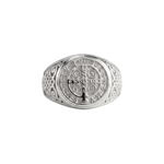 St Benedict Relief Motif Signet Ring  Ring  Charmora Jewelry