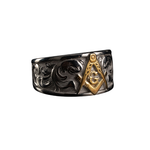 Masonic Relief Motif Band Ring  Ring  Charmora Jewelry