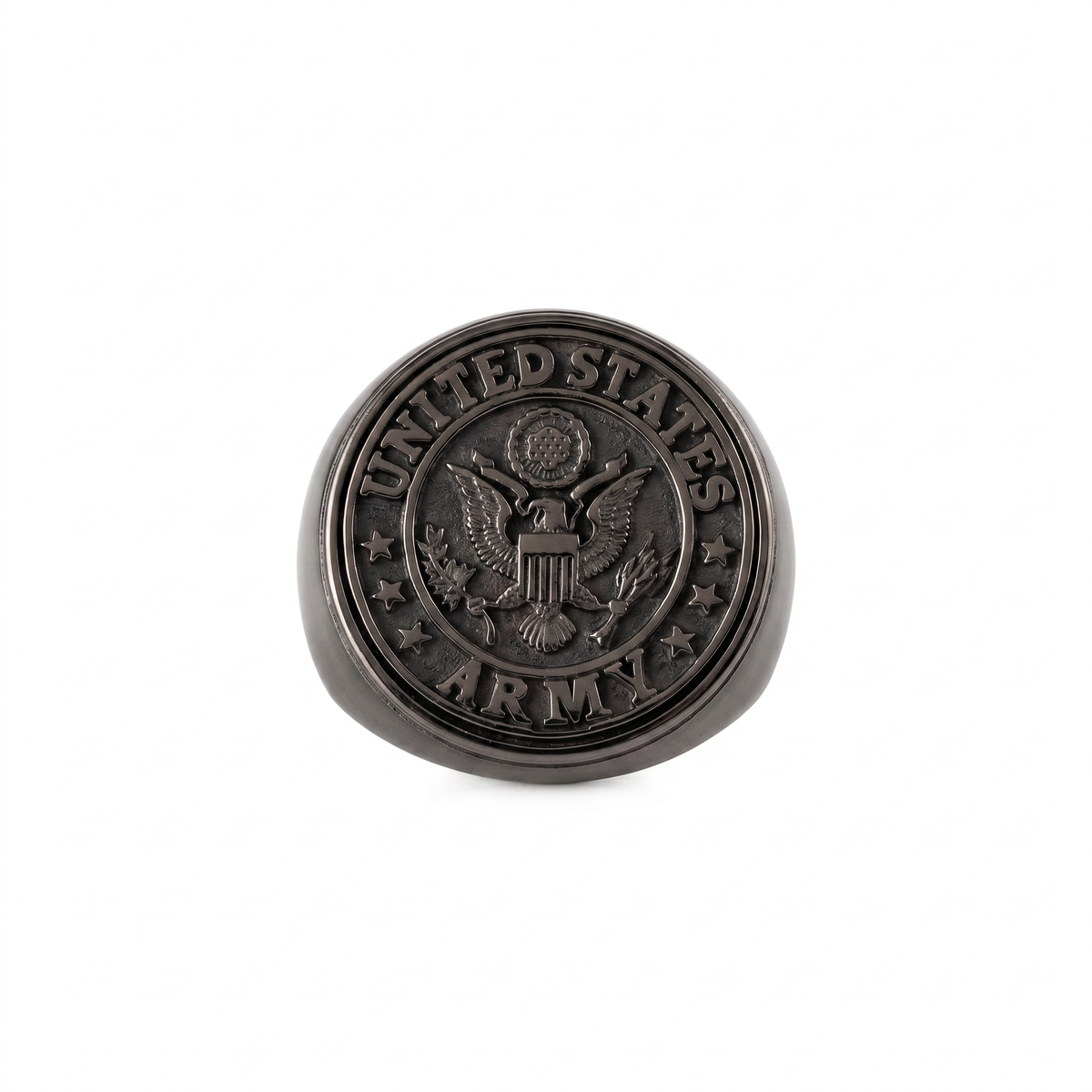 US Army Eagle Crest Relief Motif Signet Ring  Ring  Charmora Jewelry