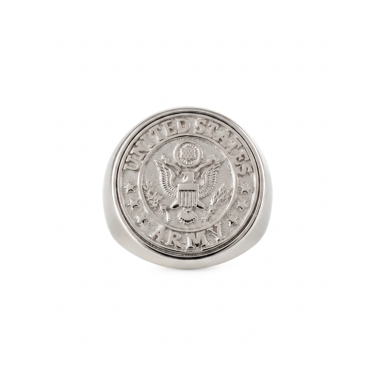 US Army Eagle Crest Relief Motif Signet Ring  Ring  Charmora Jewelry