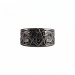 Masonic Relief Motif Band Ring  Ring  Charmora Jewelry