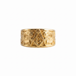 Masonic Relief Motif Band Ring  Ring  Charmora Jewelry