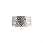 Masonic Relief Motif Band Ring  Ring  Charmora Jewelry