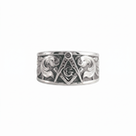 Masonic Relief Motif Band Ring  Ring  Charmora Jewelry