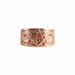 Masonic Relief Motif Band Ring  Ring  Charmora Jewelry