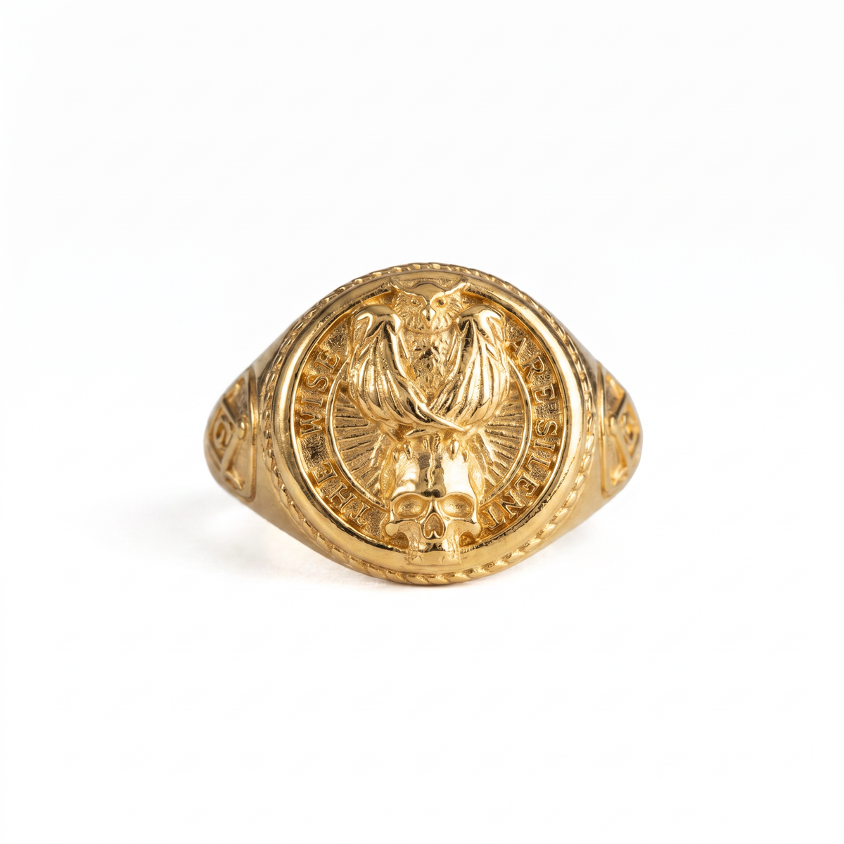 Owl Skull Relief Motif Ring  Ring  Charmora Jewelry