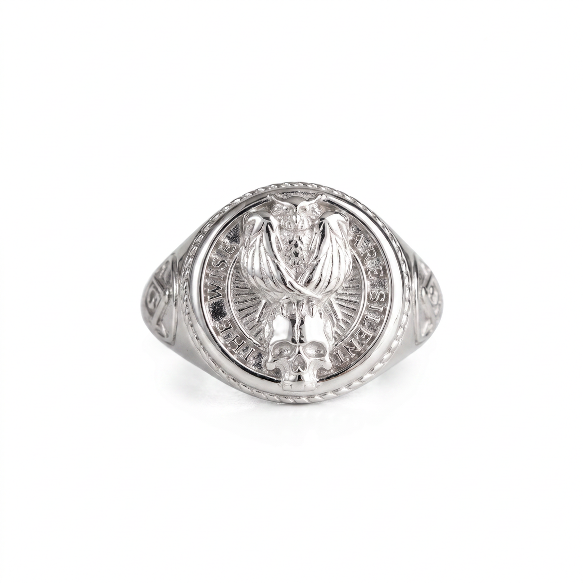 Owl Skull Relief Motif Ring  Ring  Charmora Jewelry