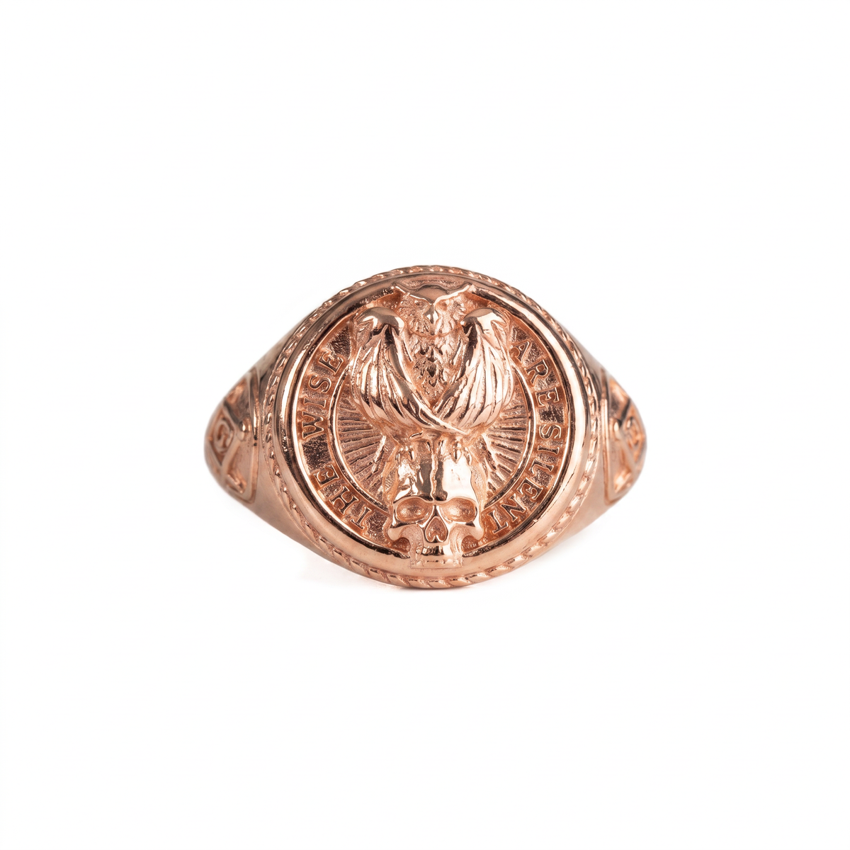 Owl Skull Relief Motif Ring  Ring  Charmora Jewelry