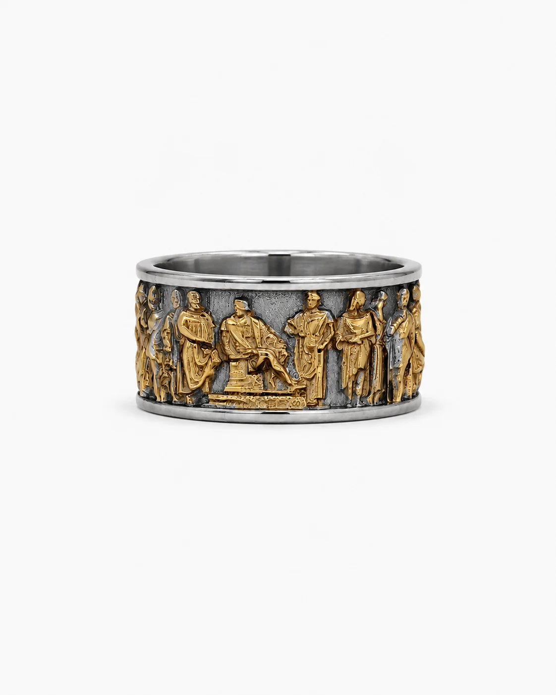 Ancient Roman Gladiator Relief Motif Ring  Ring Charmora Jewelry
