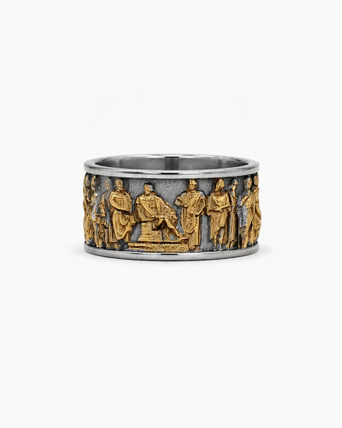Ancient Roman Gladiator Relief Motif Ring  Ring Charmora Jewelry