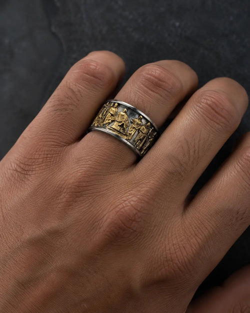 Ancient Roman Gladiator Relief Motif Ring  Ring Charmora Jewelry