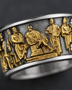 Ancient Roman Gladiator Relief Motif Ring  Ring Charmora Jewelry