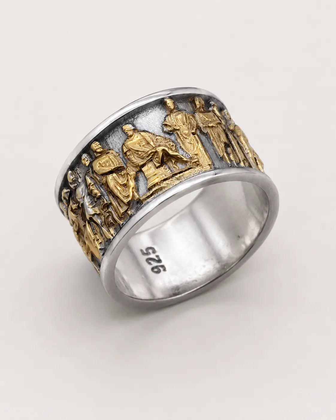 Ancient Roman Gladiator Relief Motif Ring  Ring Charmora Jewelry