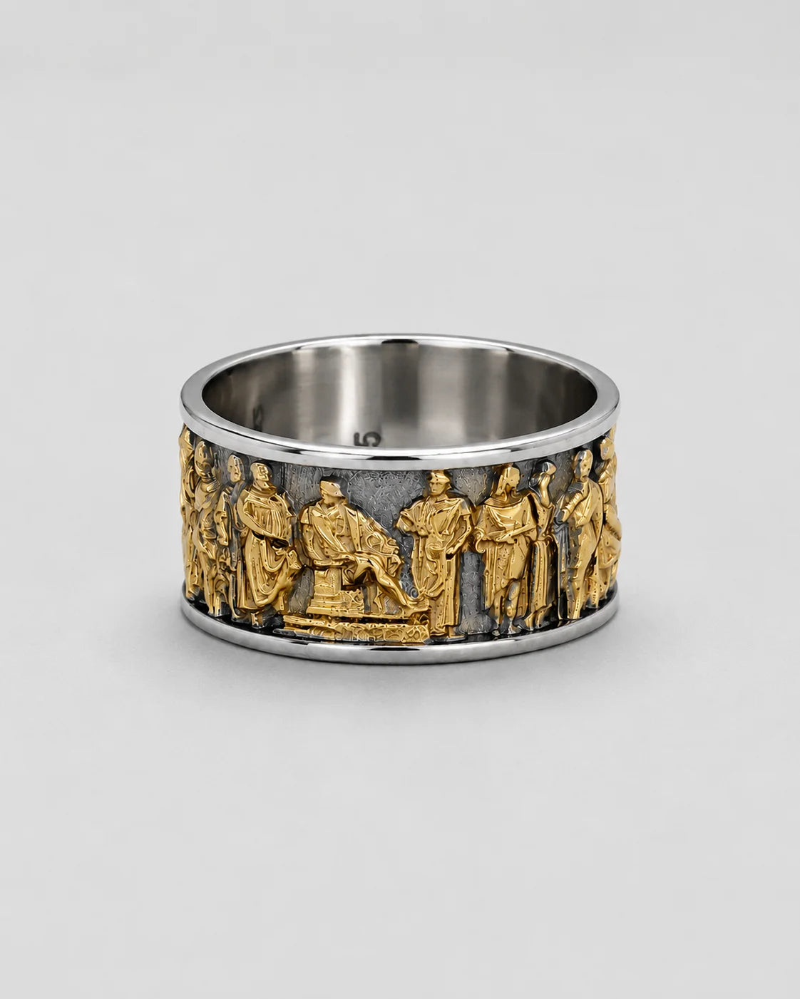 Ancient Roman Gladiator Relief Motif Ring  Ring Charmora Jewelry