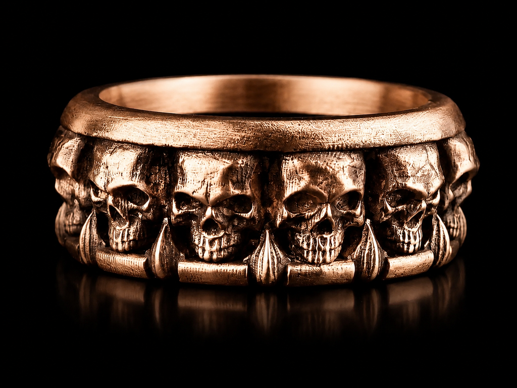 Handmade Oxidized Silver Ring Skull: Gothic Jewelry Gift - Charmora Jewelry