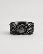 Sculpted Aquiline Form Winged Ring  Ring Charmora Jewelry