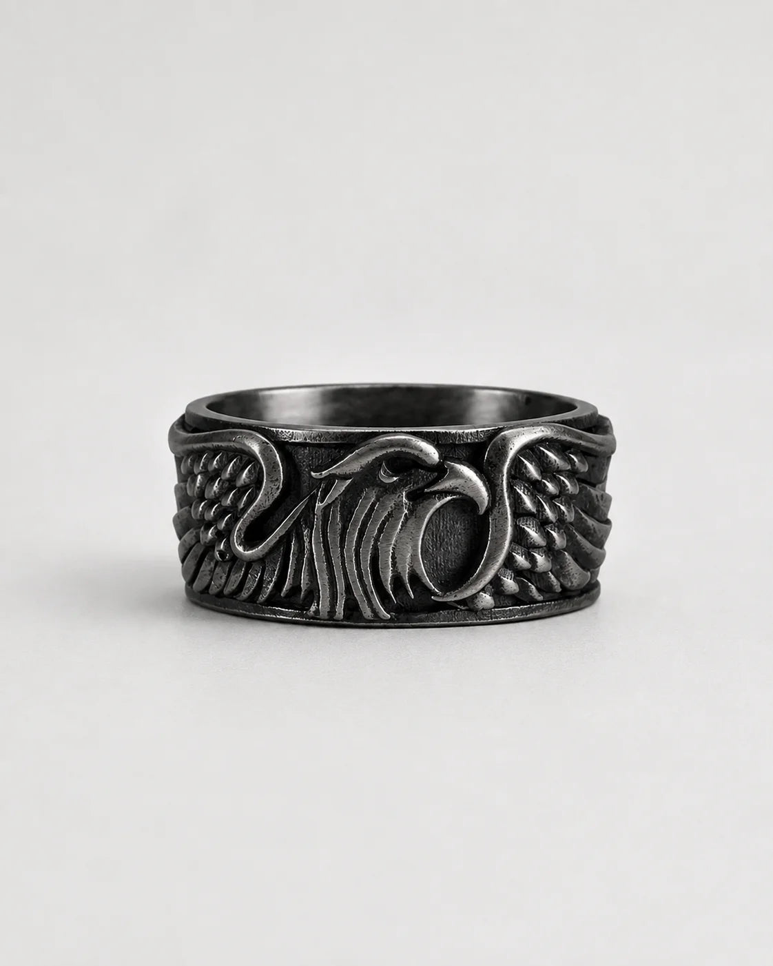 Sculpted Aquiline Form Winged Ring  Ring Charmora Jewelry