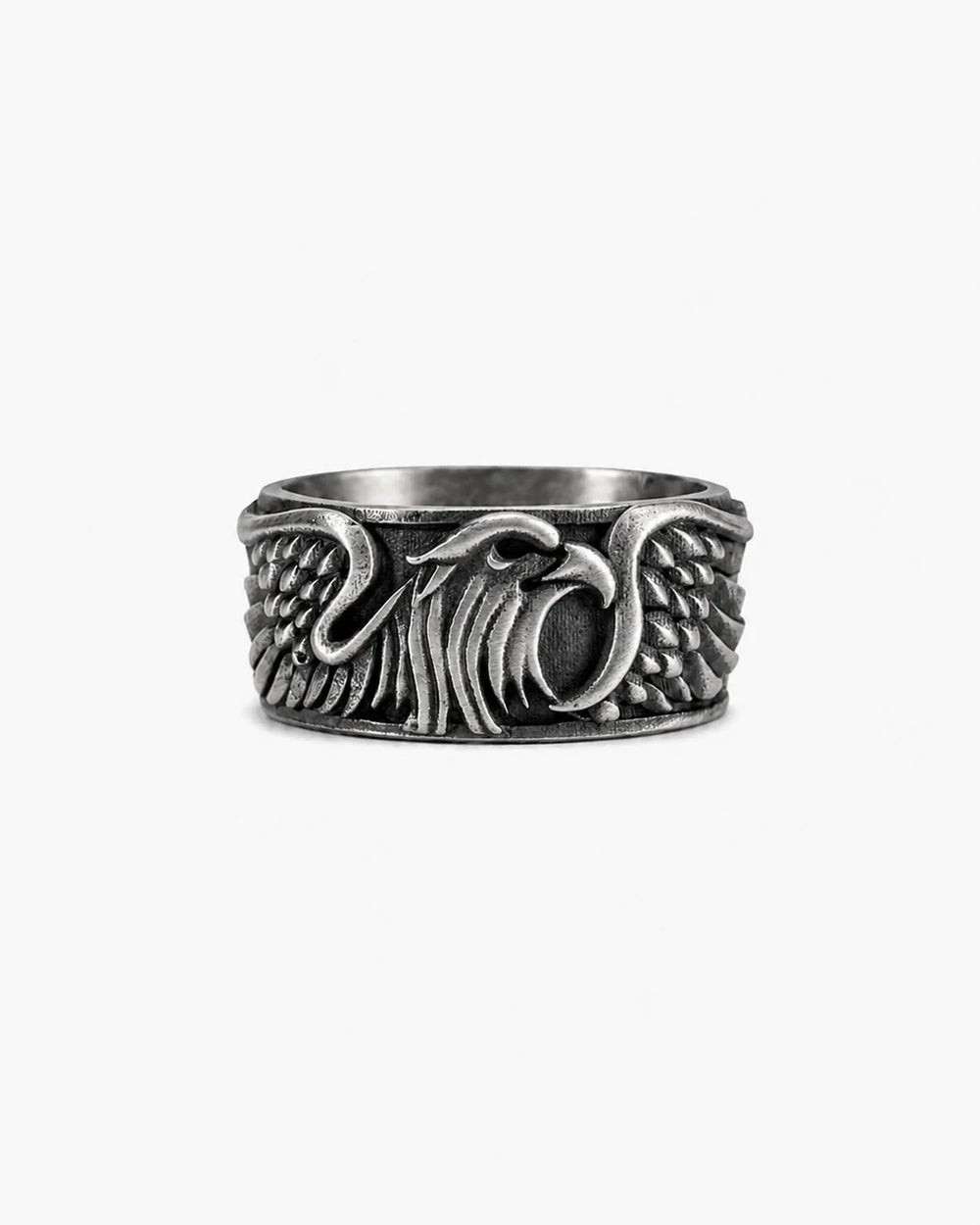 Sculpted Aquiline Form Winged Ring  Ring Charmora Jewelry