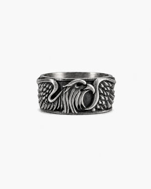 Sculpted Aquiline Form Winged Ring  Ring Charmora Jewelry