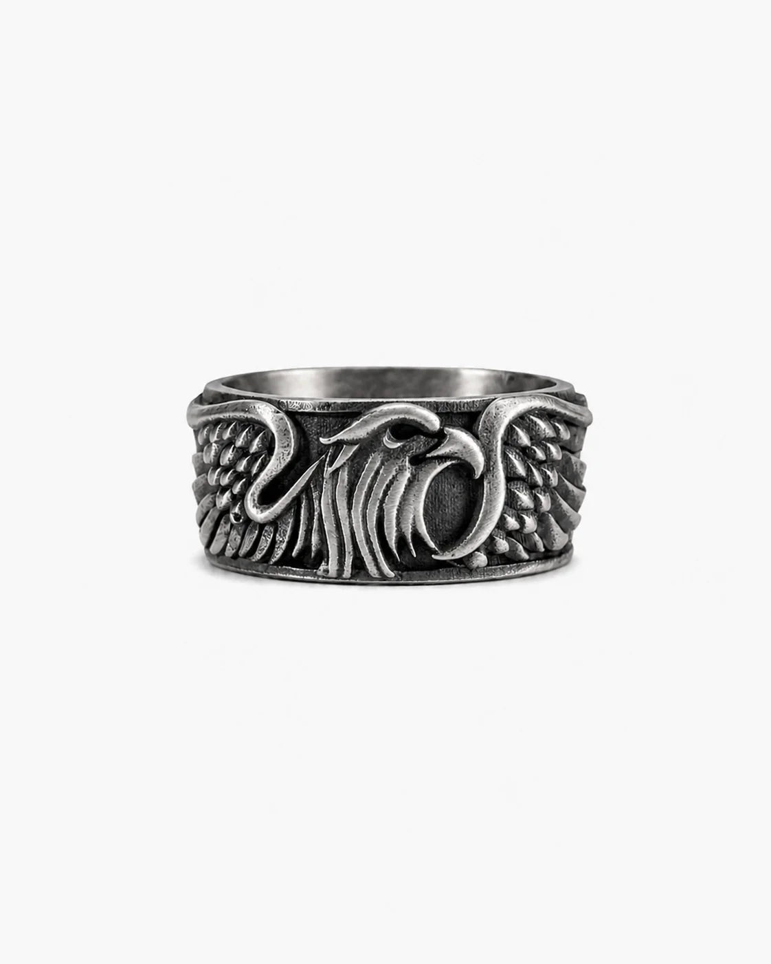 Sculpted Aquiline Form Winged Ring  Ring Charmora Jewelry