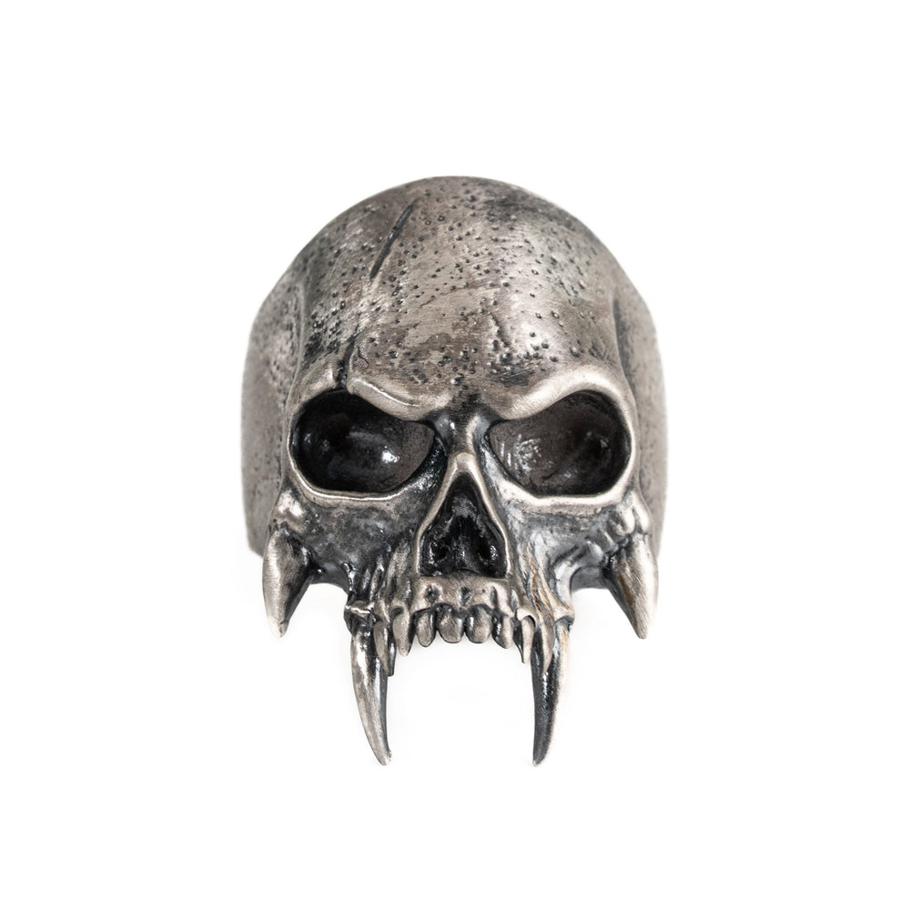 Sculpted Skeletal Profile Statement Ring  Ring  Charmora Jewelry