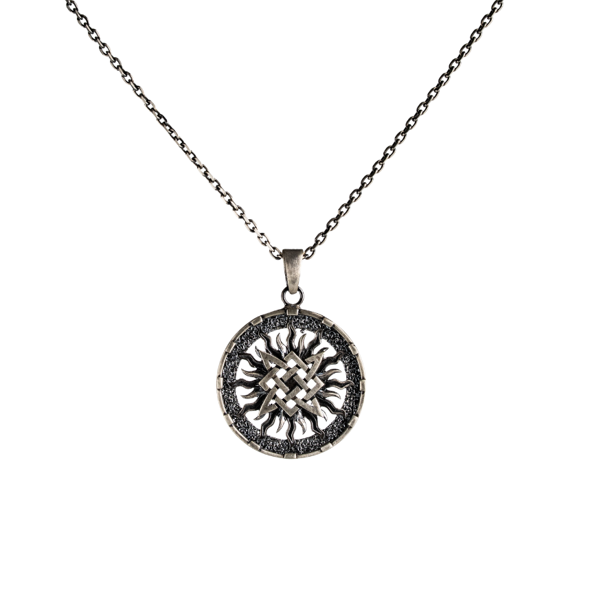 Slavic Solar Medallion Necklace  Necklace  Charmora Jewelry