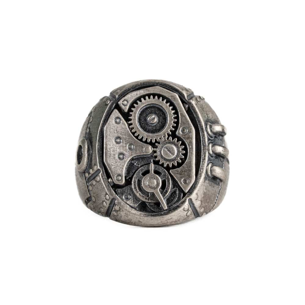 Industrial Mechanical Gear Motif Ring  Ring  Charmora Jewelry