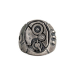 Industrial Mechanical Gear Motif Ring  Ring  Charmora Jewelry