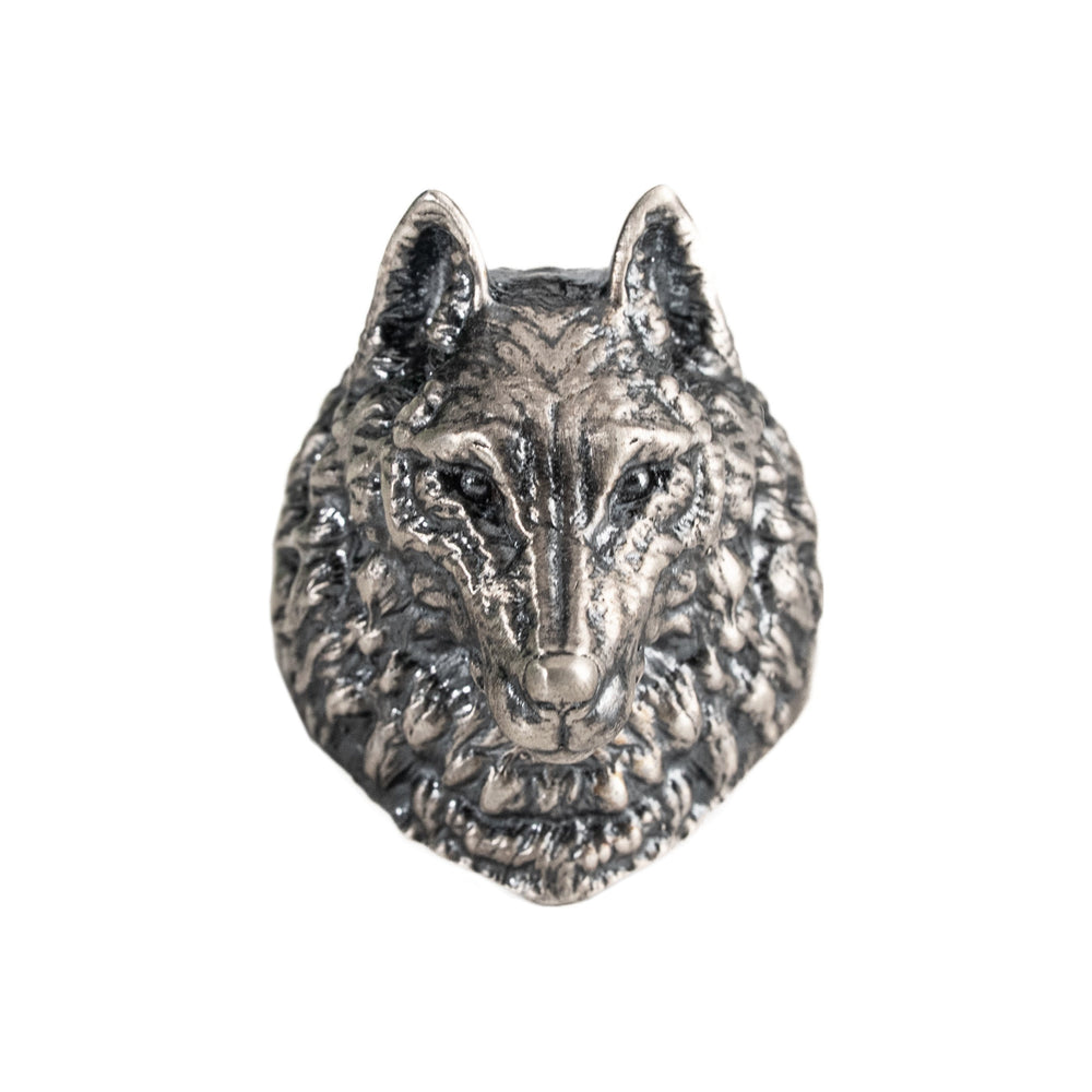 Wolf Head Relief Motif Signet Ring  Ring  Charmora Jewelry
