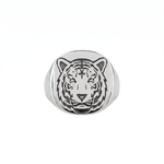 Tiger Relief Motif Signet Ring  Ring  Charmora Jewelry
