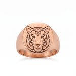 Tiger Relief Motif Signet Ring  Ring  Charmora Jewelry