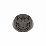 Tiger Relief Motif Signet Ring  Ring  Charmora Jewelry