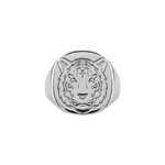 Tiger Relief Motif Signet Ring  Ring  Charmora Jewelry