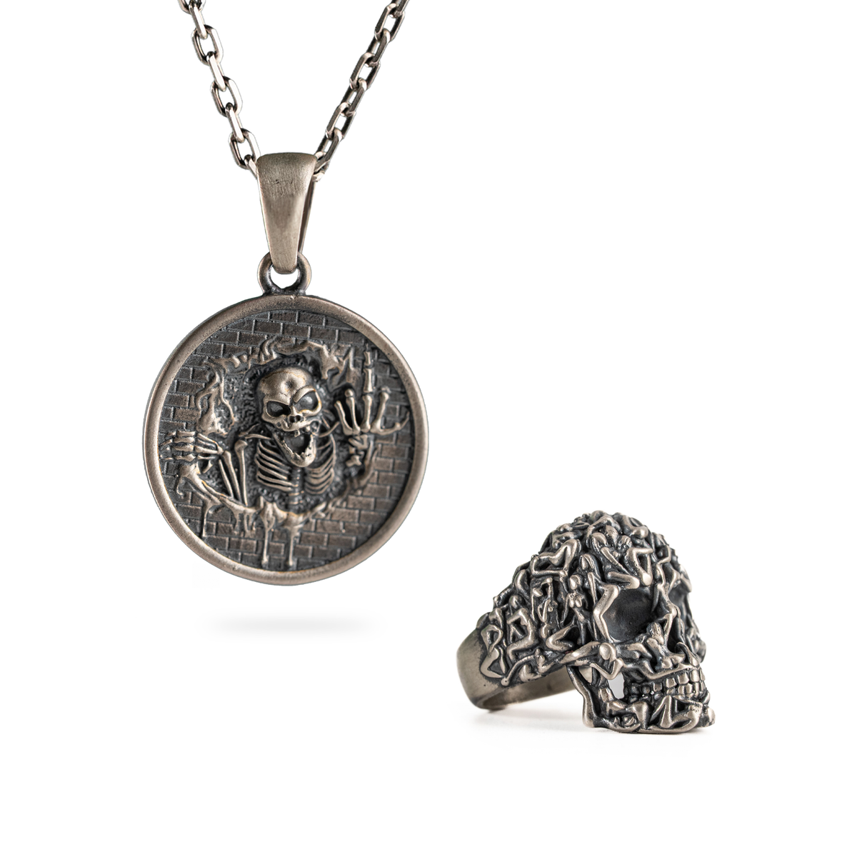 Figurative Skeletal Motif Jewelry Set  Charmora Jewelry