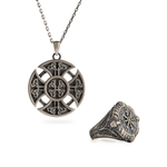 Nordic Symbol and Runic Motif Jewelry Set  Charmora Jewelry